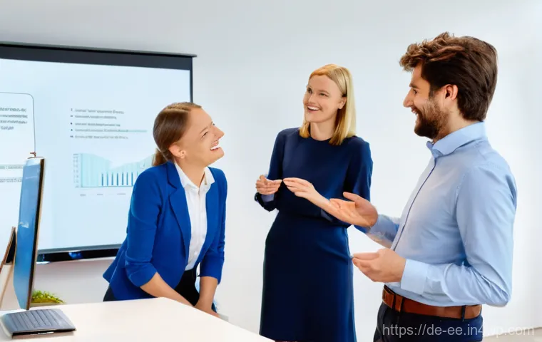 일제 근무와 사회적 갈등 - Intergenerational Team Collaboration in a German Office**
A diverse group of German professionals, s...
