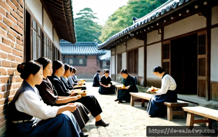Home 16 일제 강점기 근로자의 휴식과 여가 - Photorealistic historical scene of Korean factory workers during the 1930s Japanese colonial period ...