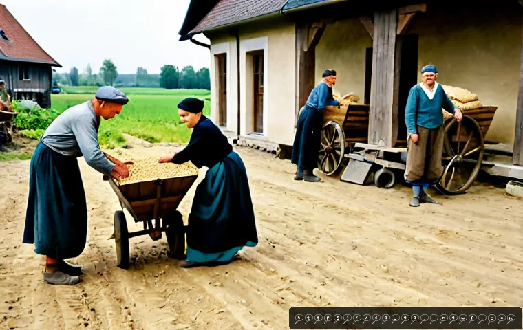 Home 17 일제하 지역사회의 변화와 근무 - Photorealistic historical scene of a 1940s rural community in occupied Central Europe, German-speaki...