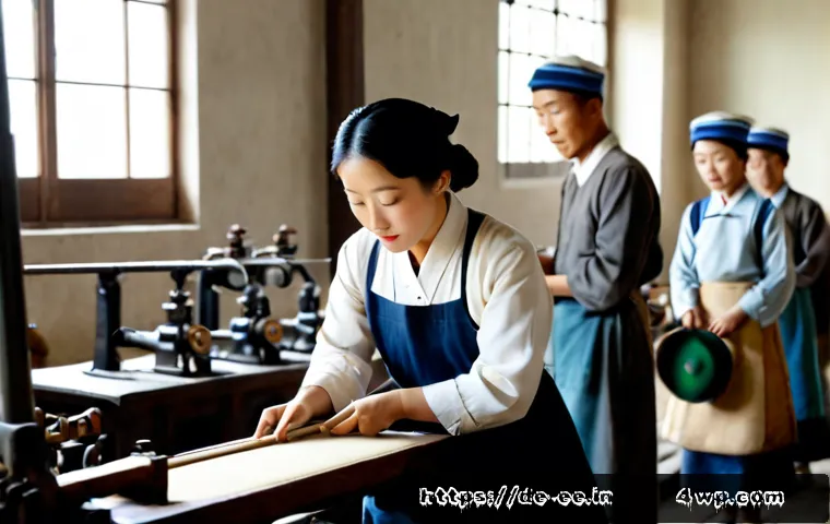 일제 강점기 일본인 관리자와 한국인 근로자의 관계 - Photorealistic historical scene in 1930s colonial-era Korea, a Japanese factory administrator in a c...